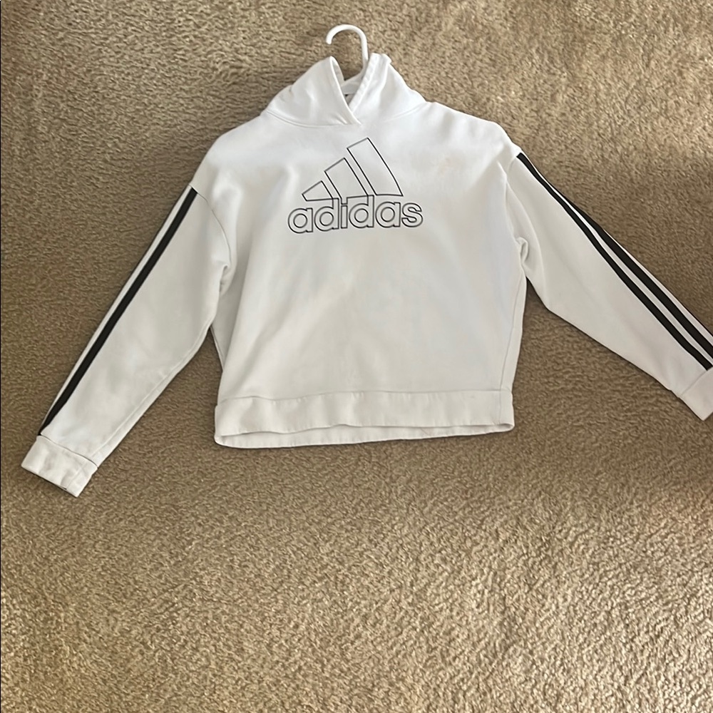 Adidas Kids White Hoodie
